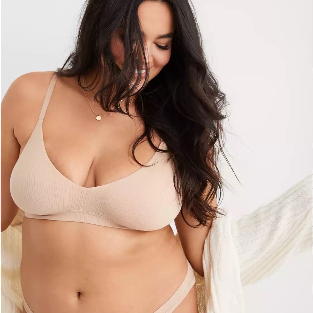 Aerie Modal Ribbed Triangle Bralette.